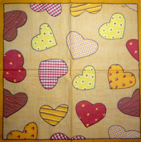 170 Heart / Hearts - 4-ply - ppd - The Image Bank - Handkerchief